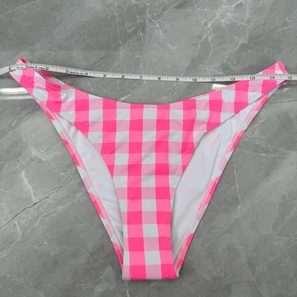 Women’s Cotton On Body High Side Brazilian Seam Bikini Bottom Checkered Swimsuit - Picture 14 of 14